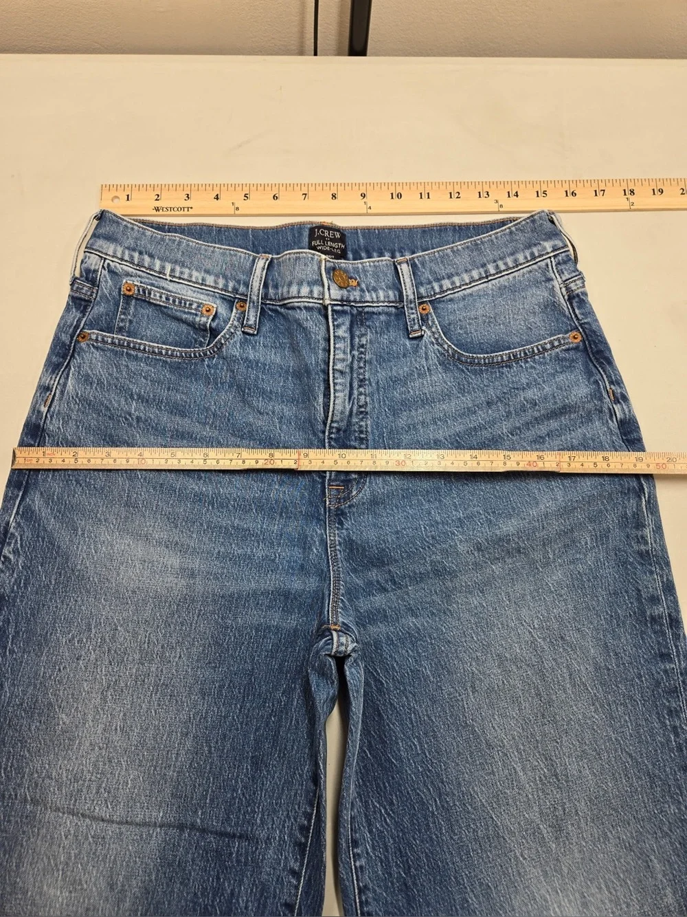 J. CREW Full Length Wide Leg Jeans Blue 30T 0865